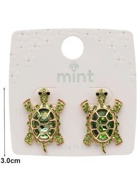 Turtle Crystal Stud Earrings - Choice Of One Color
